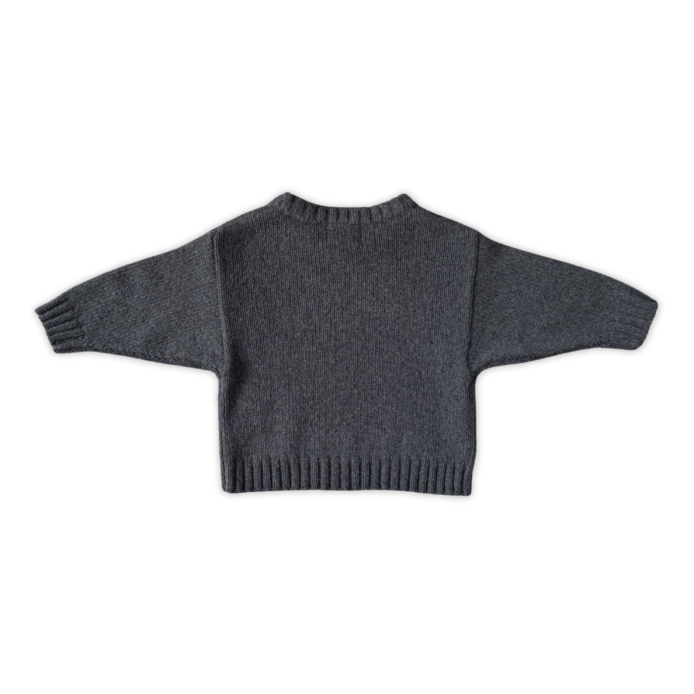 Grown Merino Blend Knit Pull Over Charcoal