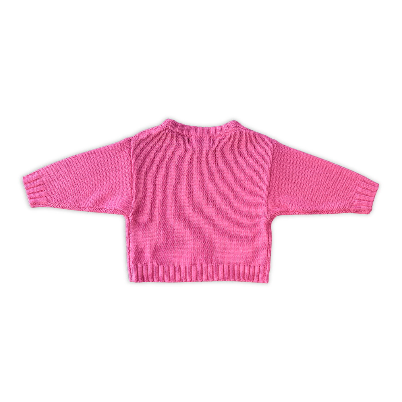 Grown Merino Blend Knit Pull Over Raspberry
