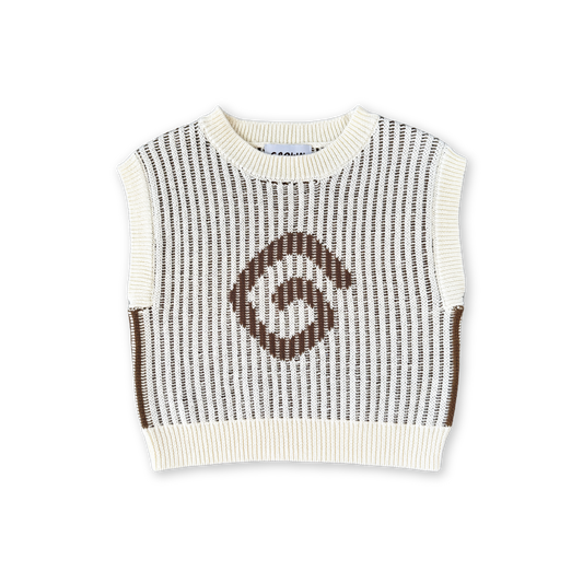 Grown Organic Swirl Knit Vest Milk *Pre-order*