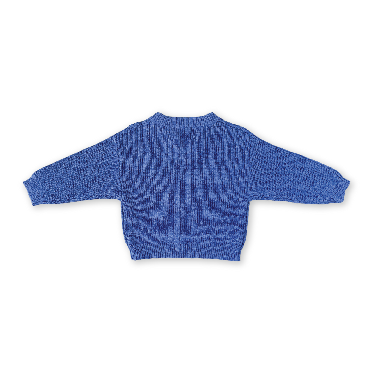 Grown Textured Organic Slub Knit Pull Over Cobalt