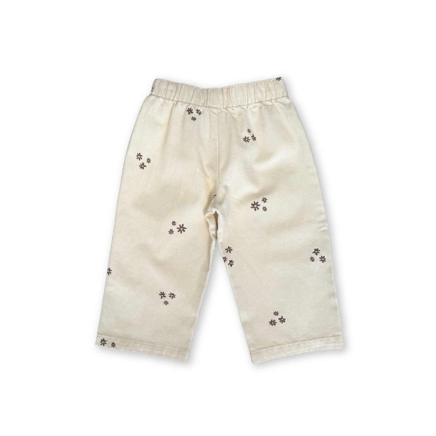 Grown Organic Denim Wild Flower Embroidery Pant Milk *Pre-order*