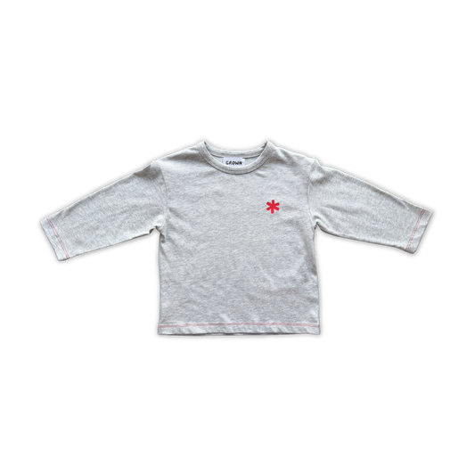 Grown Organic Have A Nice Day Long Sleeve Tee Grey Marle