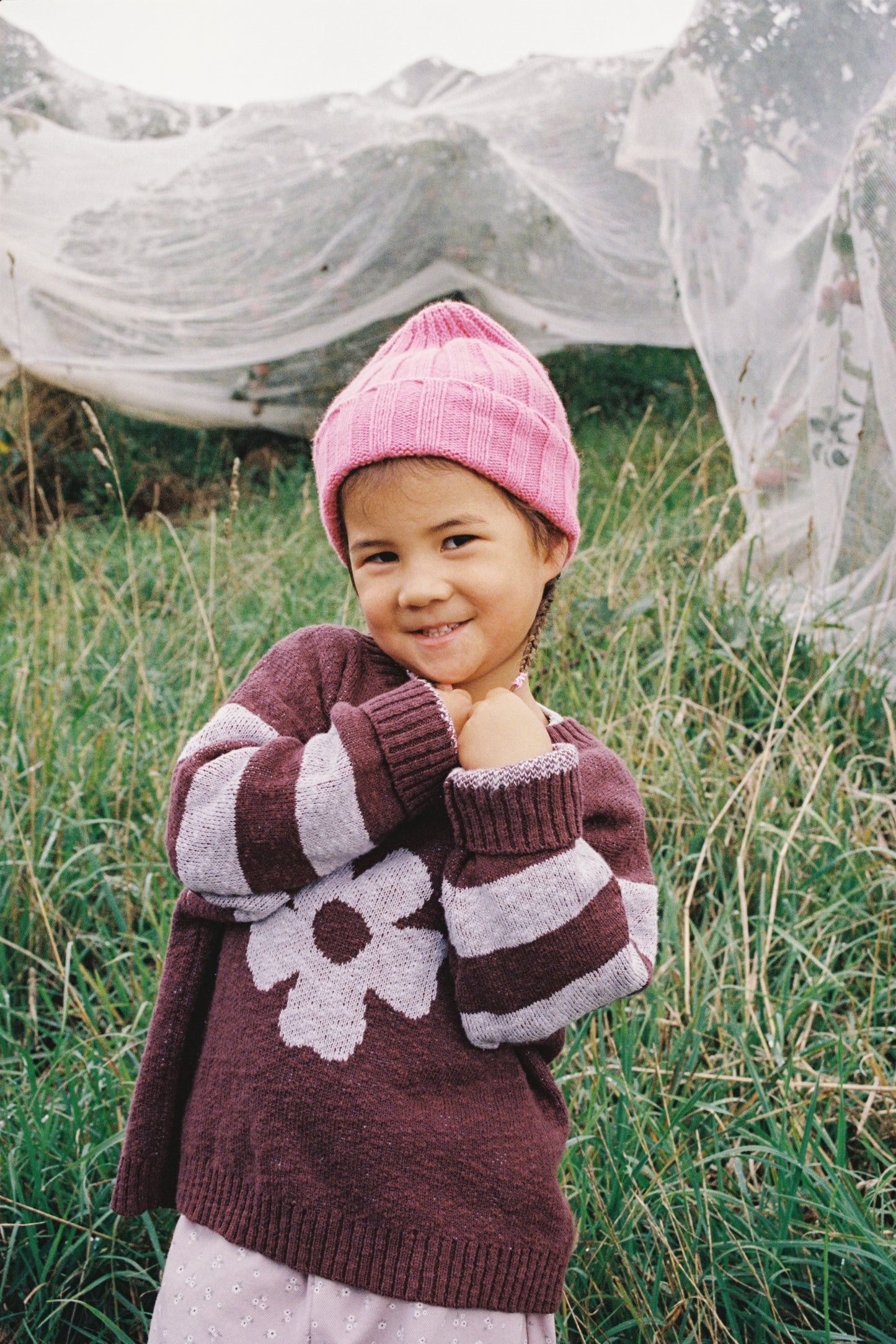 Grown Bloom Knit Pull Over Plum