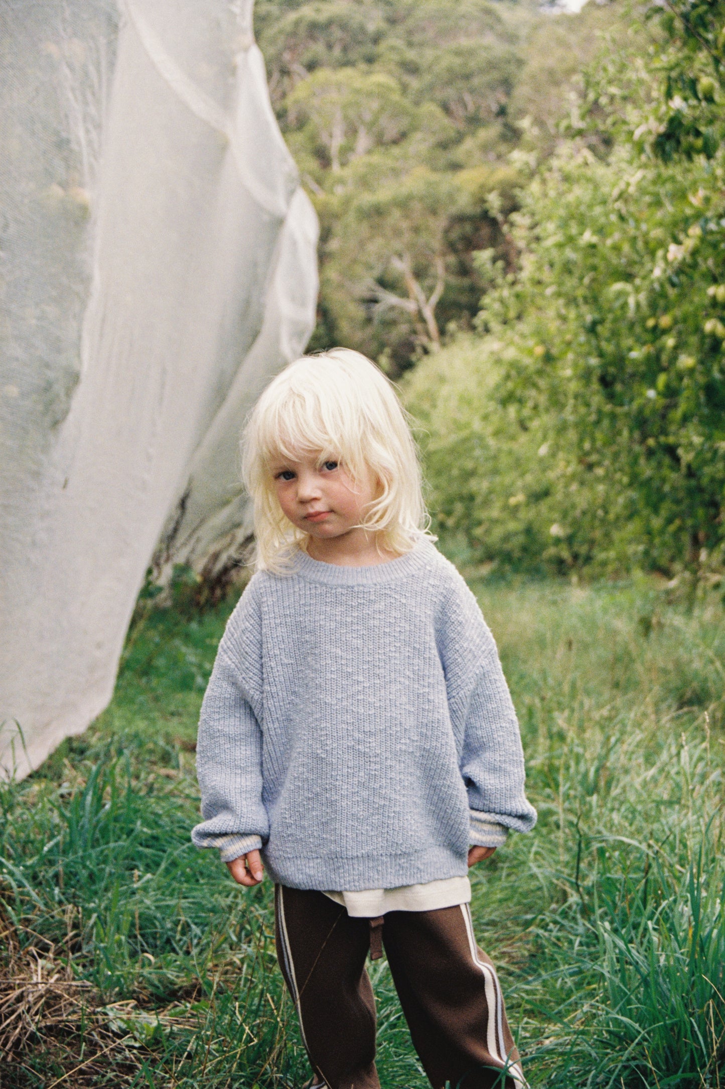 Grown Organic Essential Textured Knit Pull Over Haze