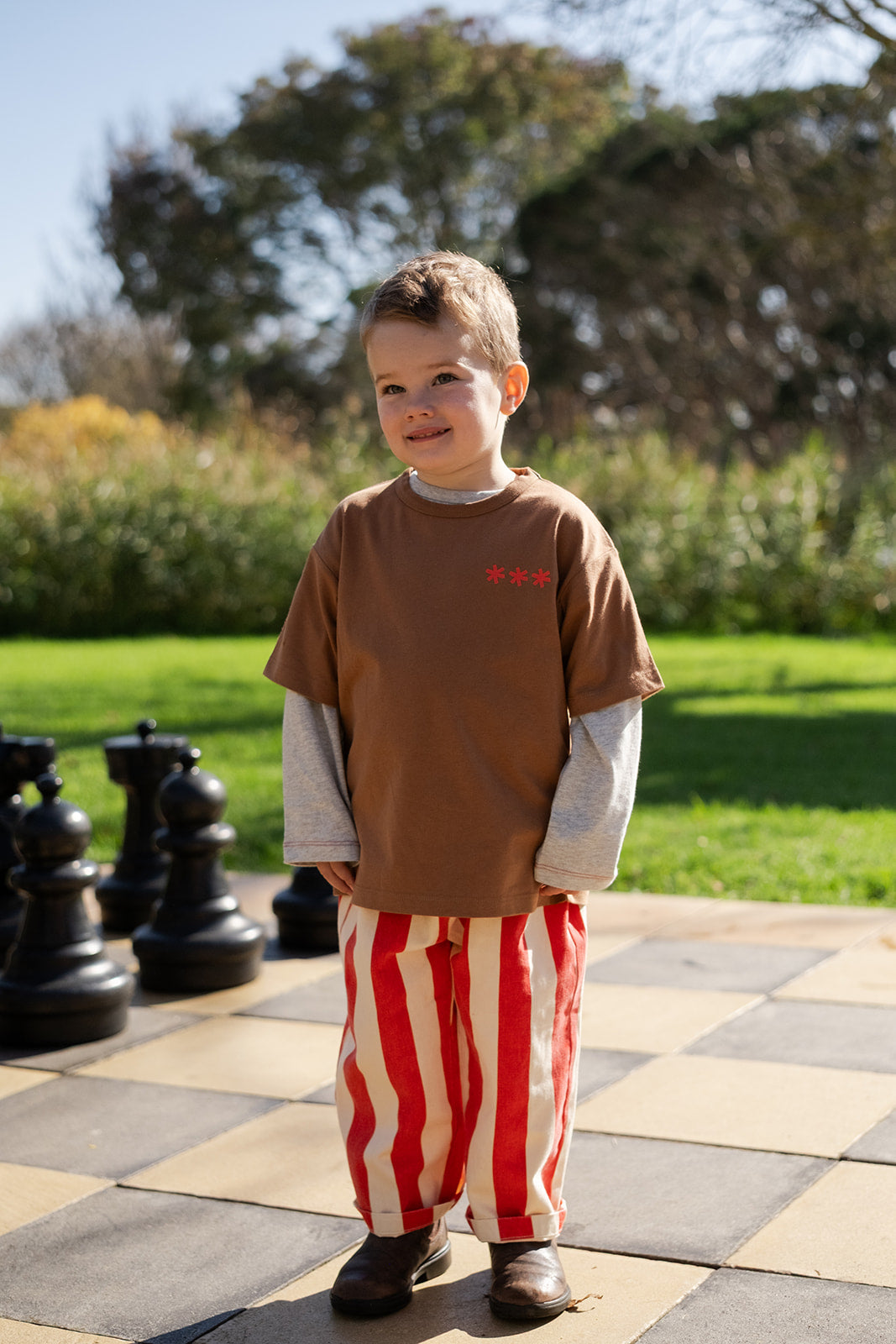 Grown Organic Everyday Stripe Pant Sauce