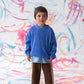 Grown Textured Organic Slub Knit Pull Over Cobalt