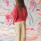 Grown Organic Denim Wild Flower Embroidery Pant Milk