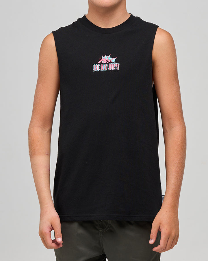 Mad Hueys King Cod Codzilla Muscle Tee Black