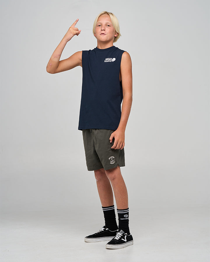 Mad Hueys Frothing For More Muscle Tee Navy
