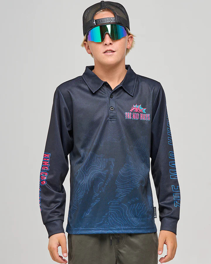 Mad Hueys King Cod Godzilla Youth UPF 50+ Fishing Jersey
