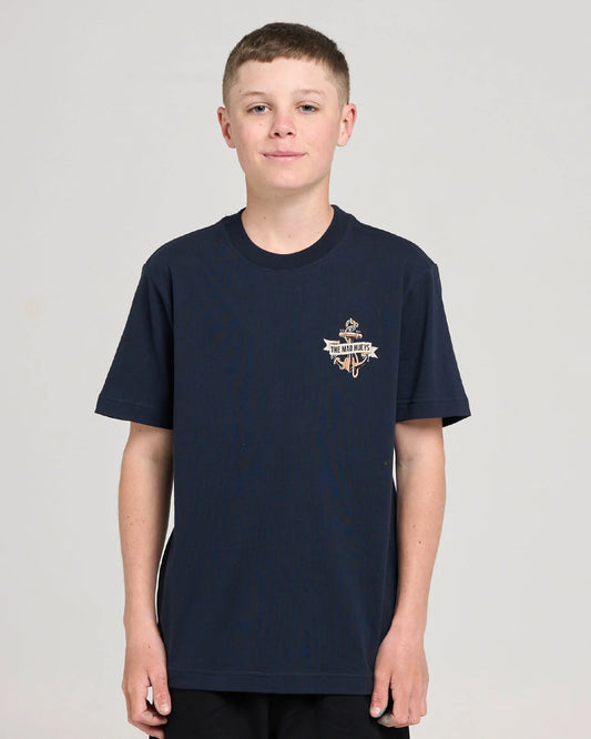Mad Hueys Flame Anchor Tee Navy