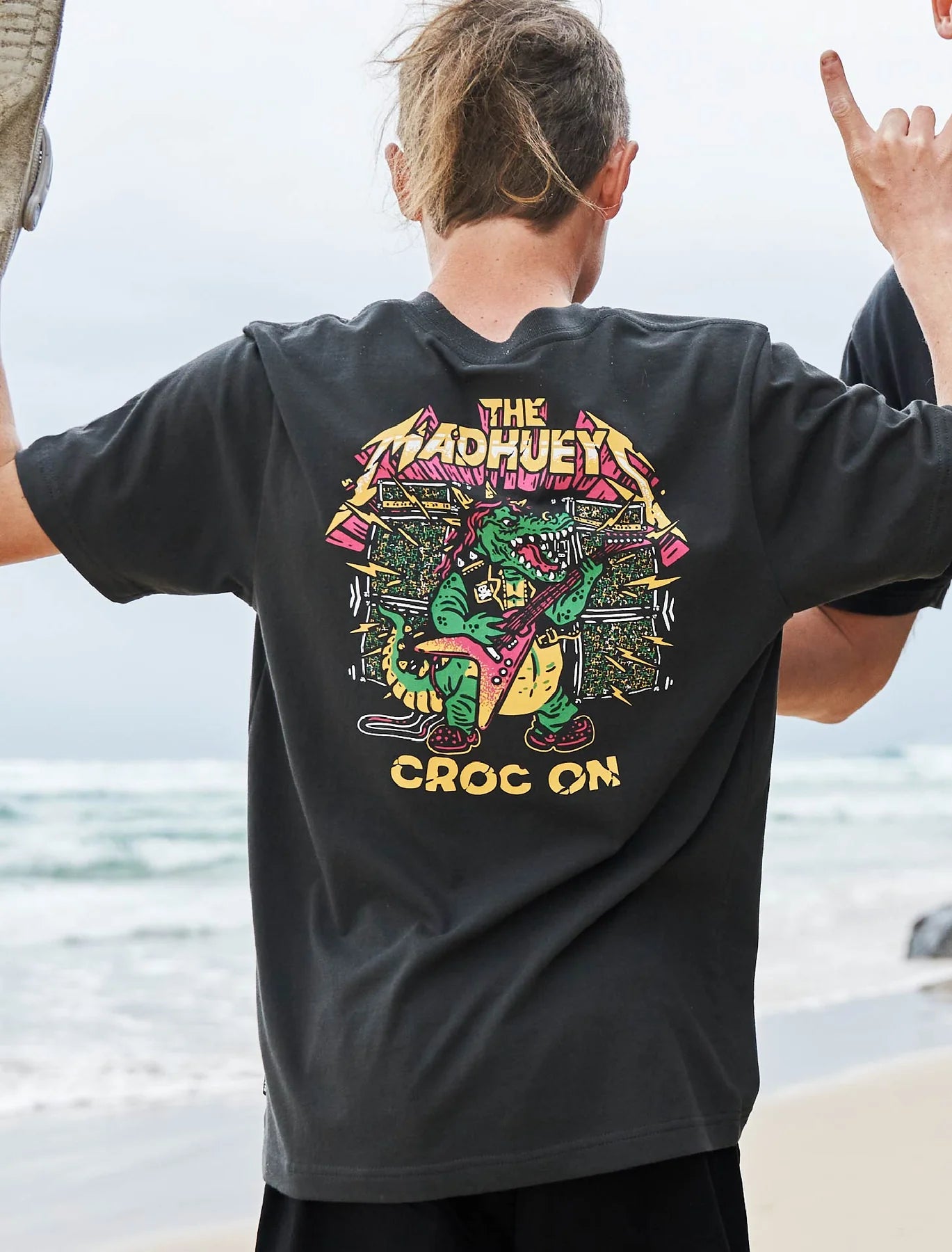 Mad Hueys Croc On Tee Black