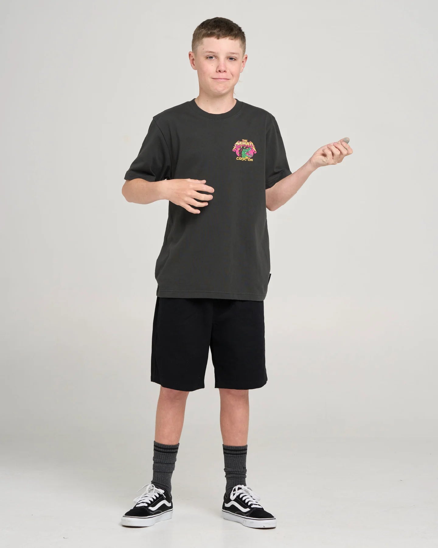 Mad Hueys Croc On Tee Black