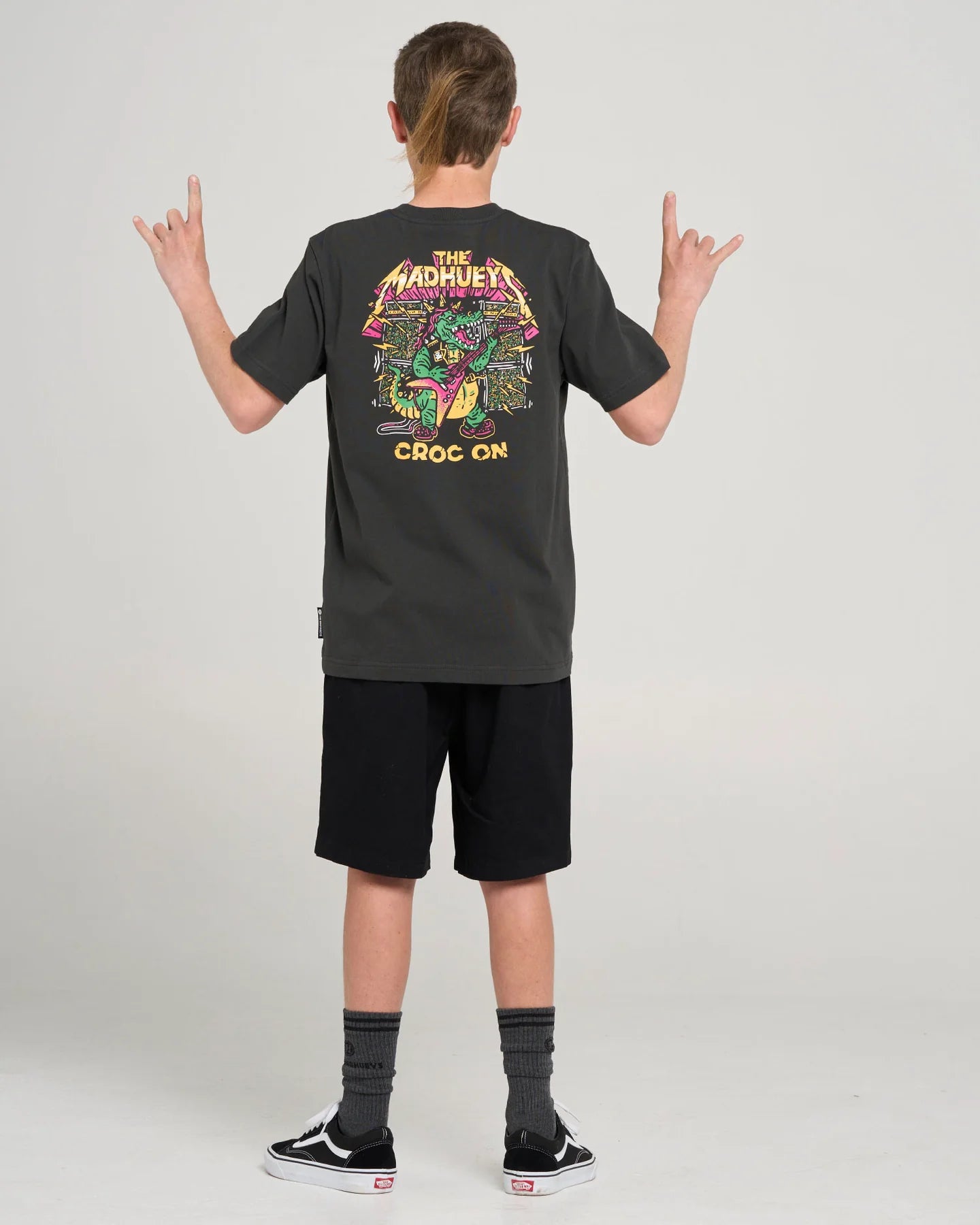 Mad Hueys Croc On Tee Black
