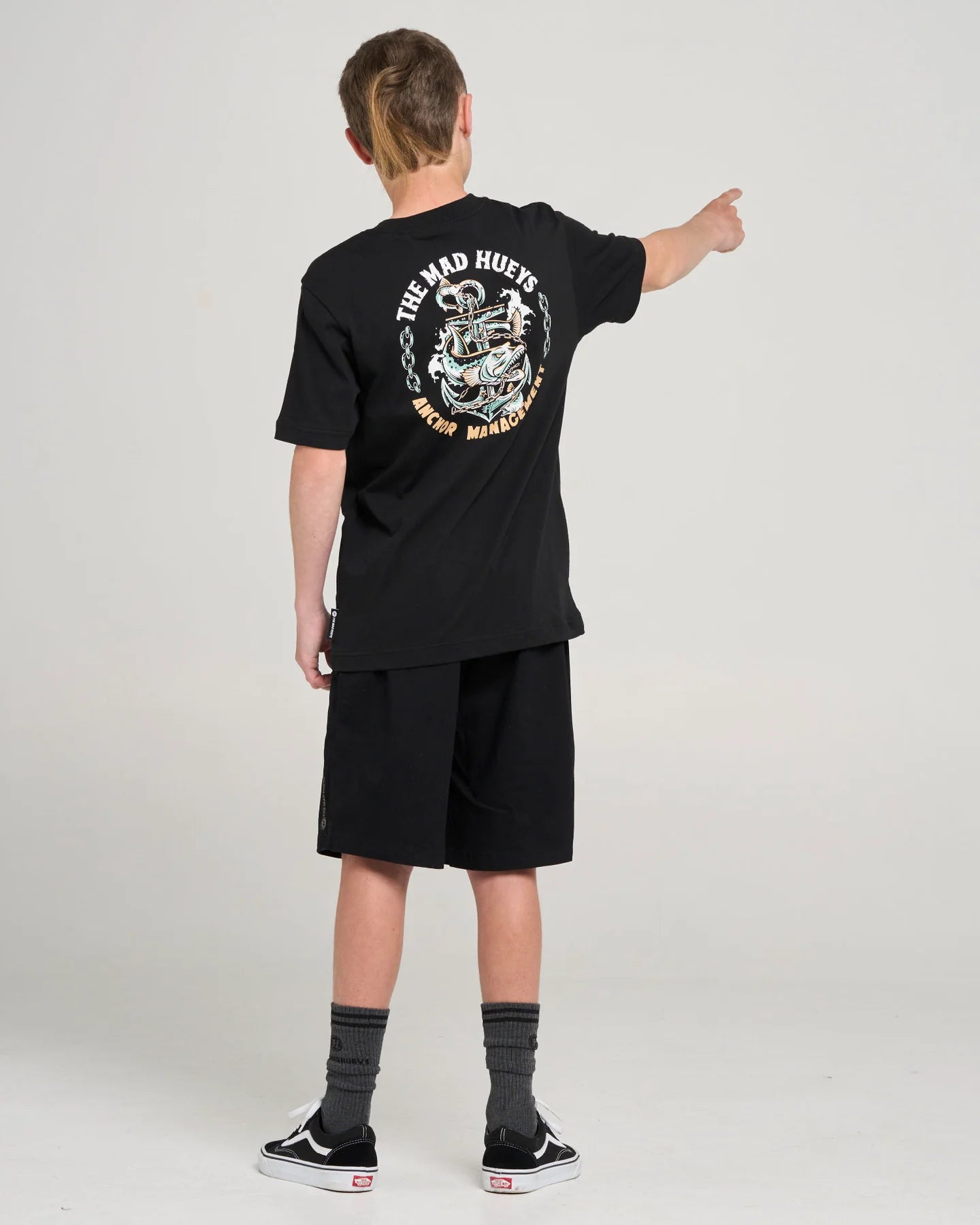 Mad Hueys Anchor Management Tee Black