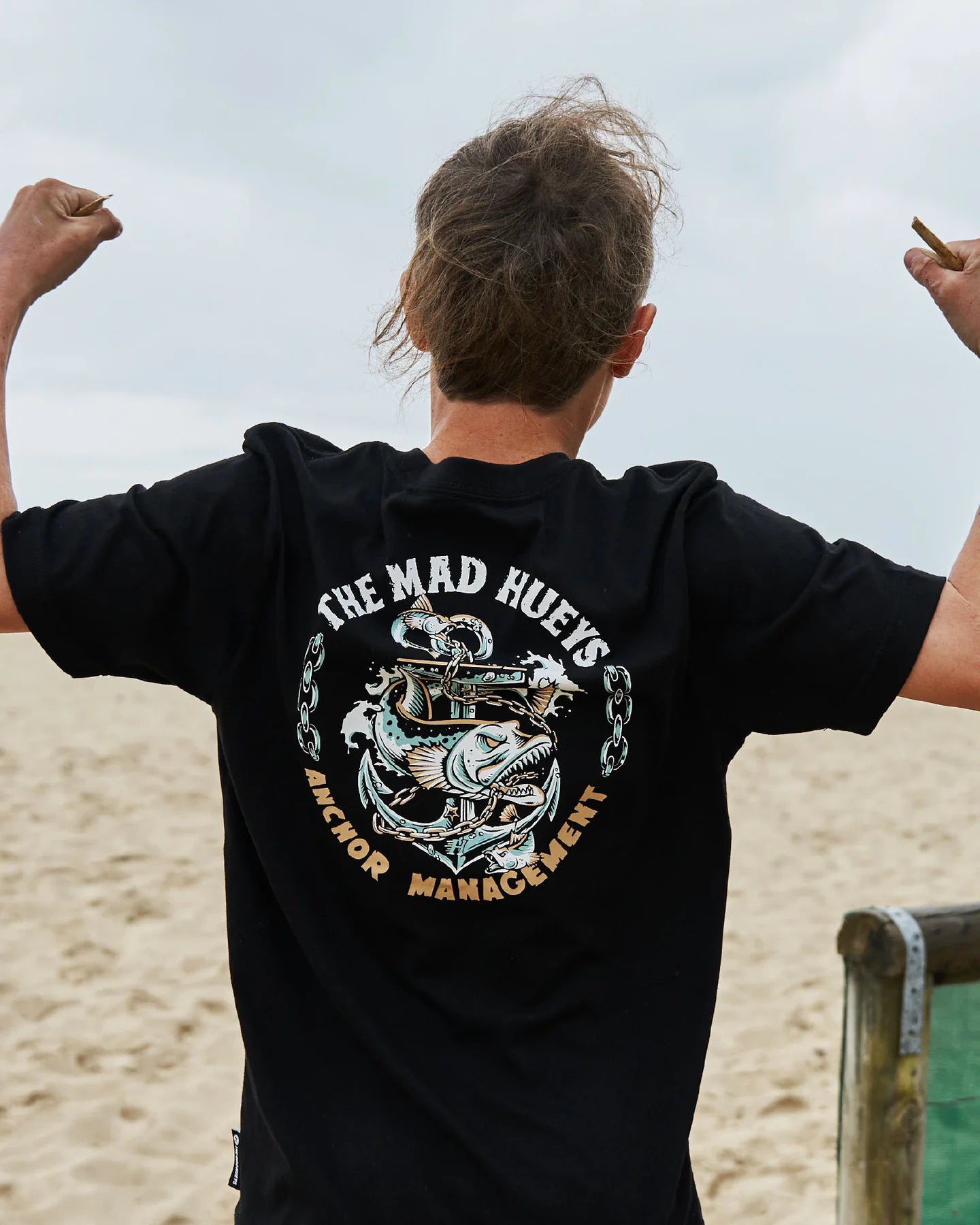 Mad Hueys Anchor Management Tee Black