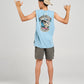 Mad Hueys Stay Frothing Muscle Tee Steel Blue