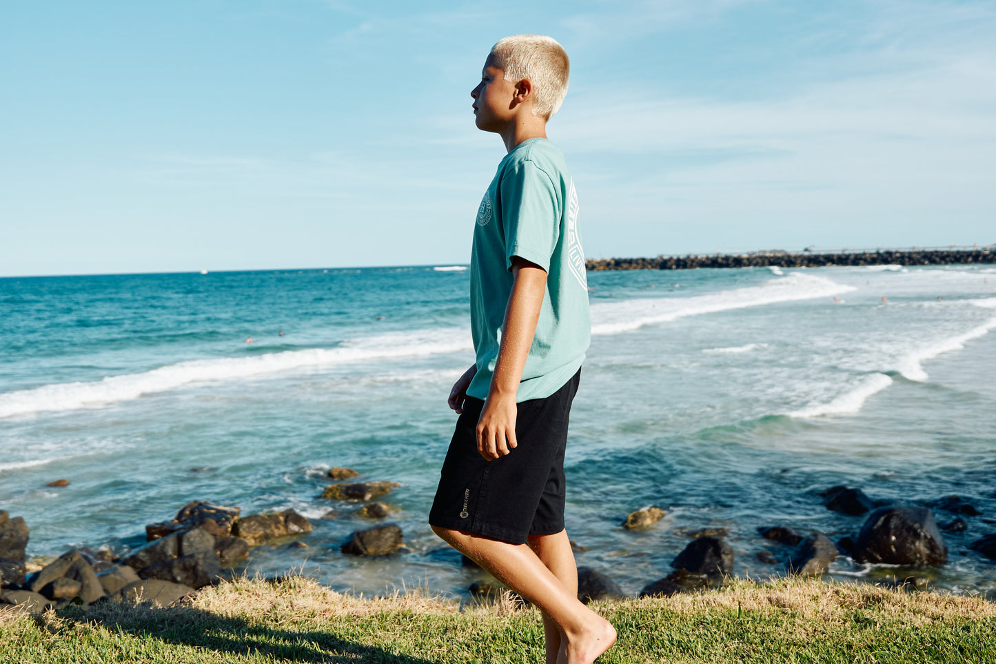 Mad Hueys Checker Hueys Tee Seafoam