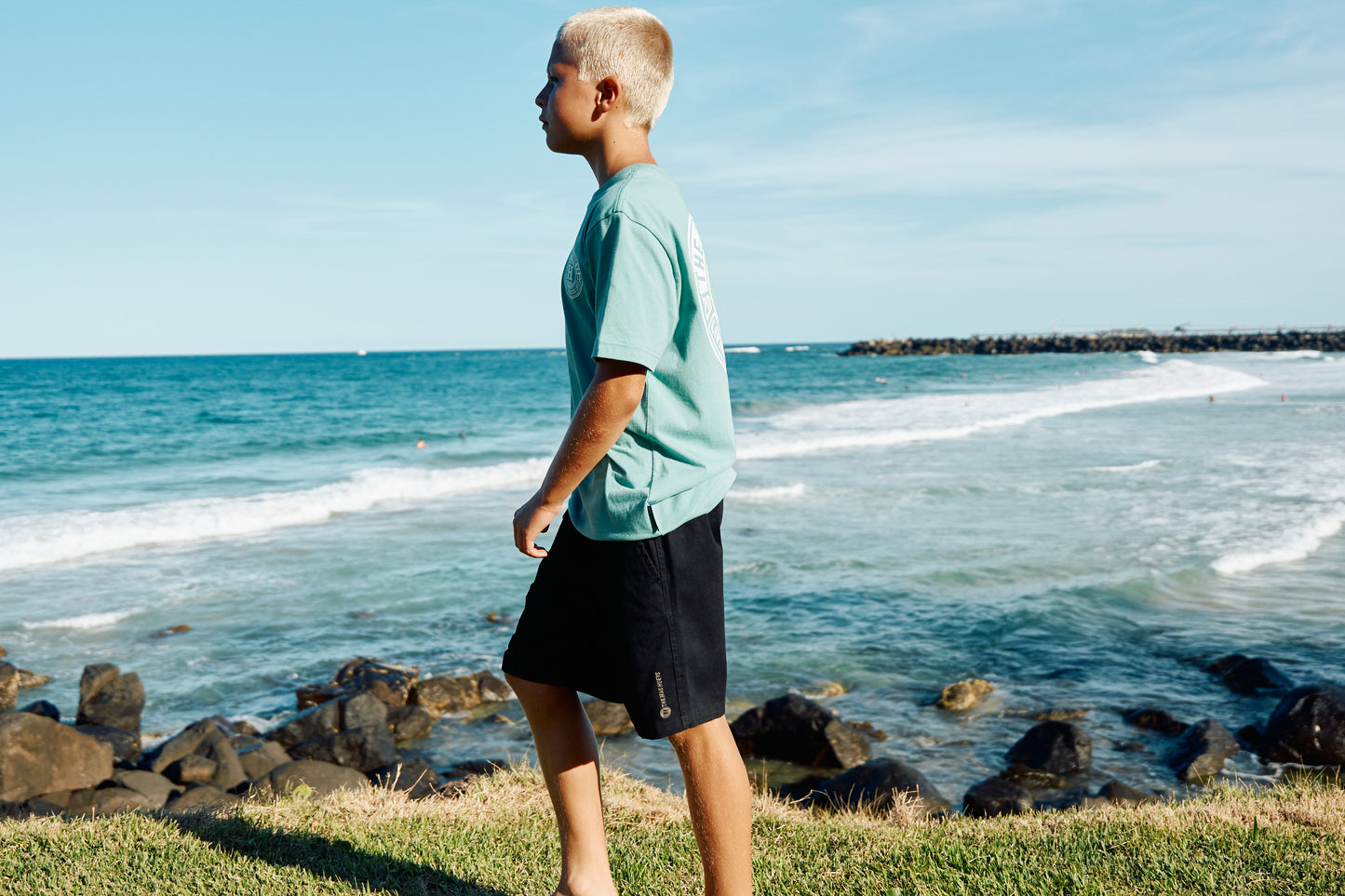 Mad Hueys Checker Hueys Tee Seafoam