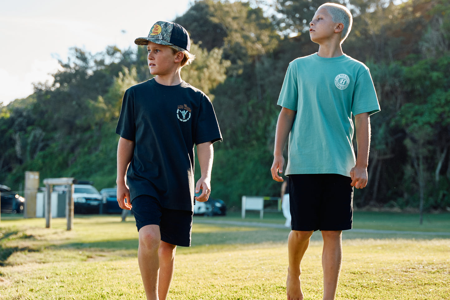 Mad Hueys Checker Hueys Tee Seafoam