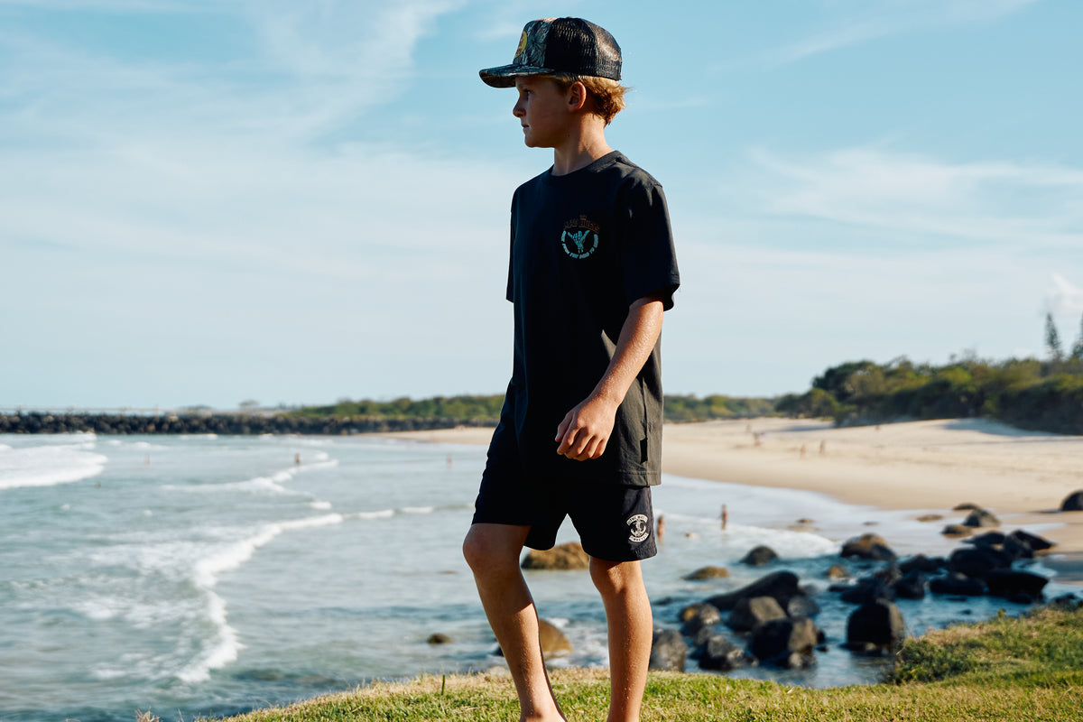 Mad Hueys Skull Anchor Swim Volley Short Black