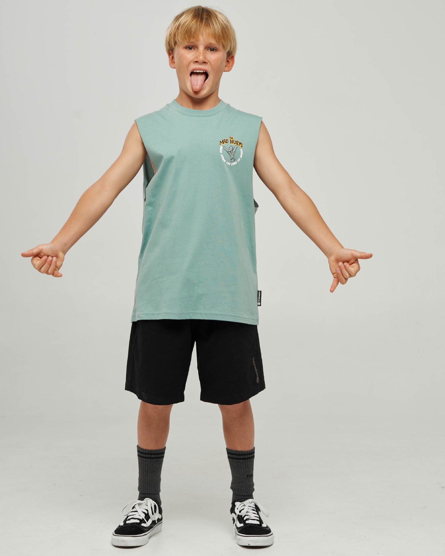 Mad Hueys Shred Dead Muscle Tee Seafoam
