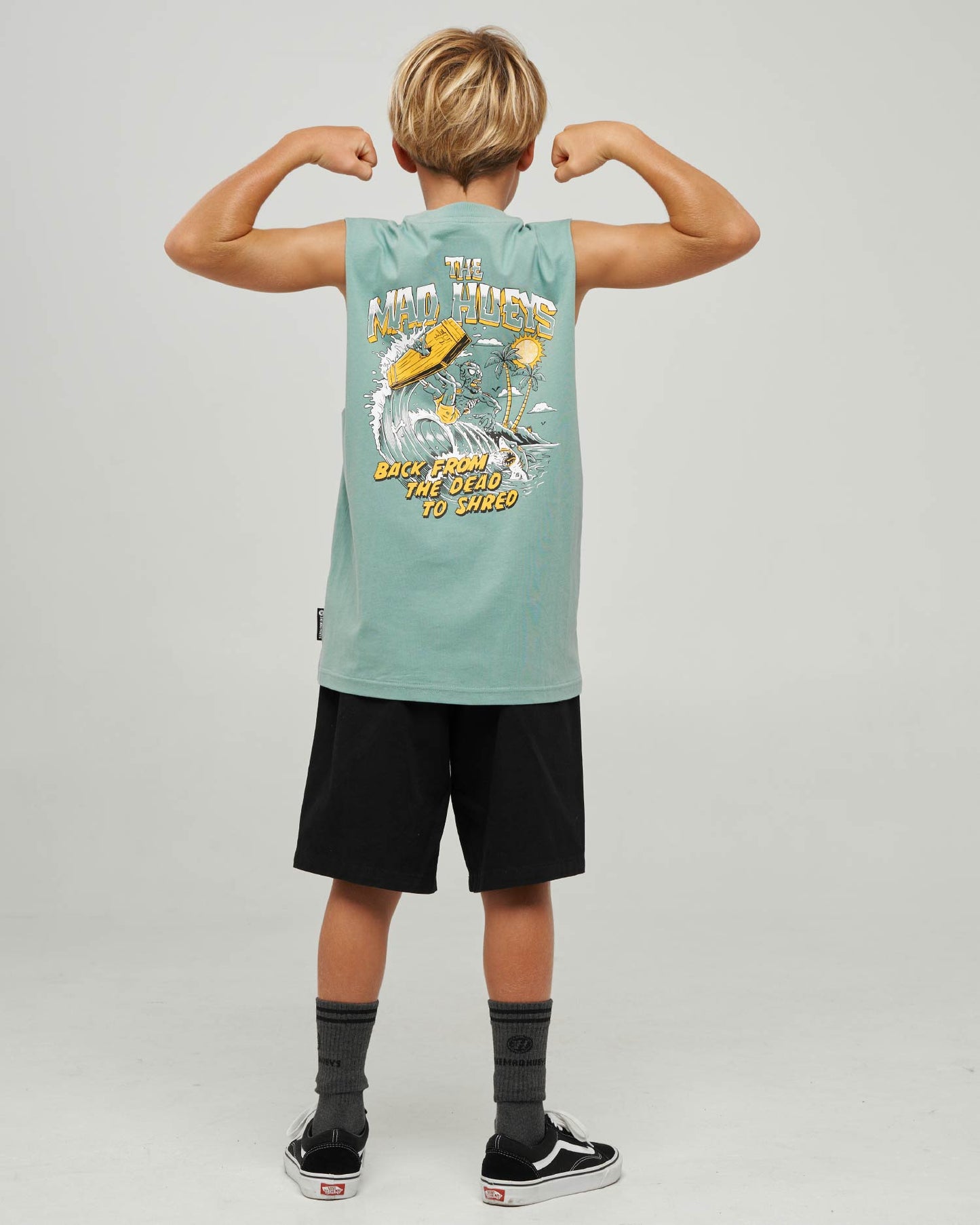 Mad Hueys Shred Dead Muscle Tee Seafoam