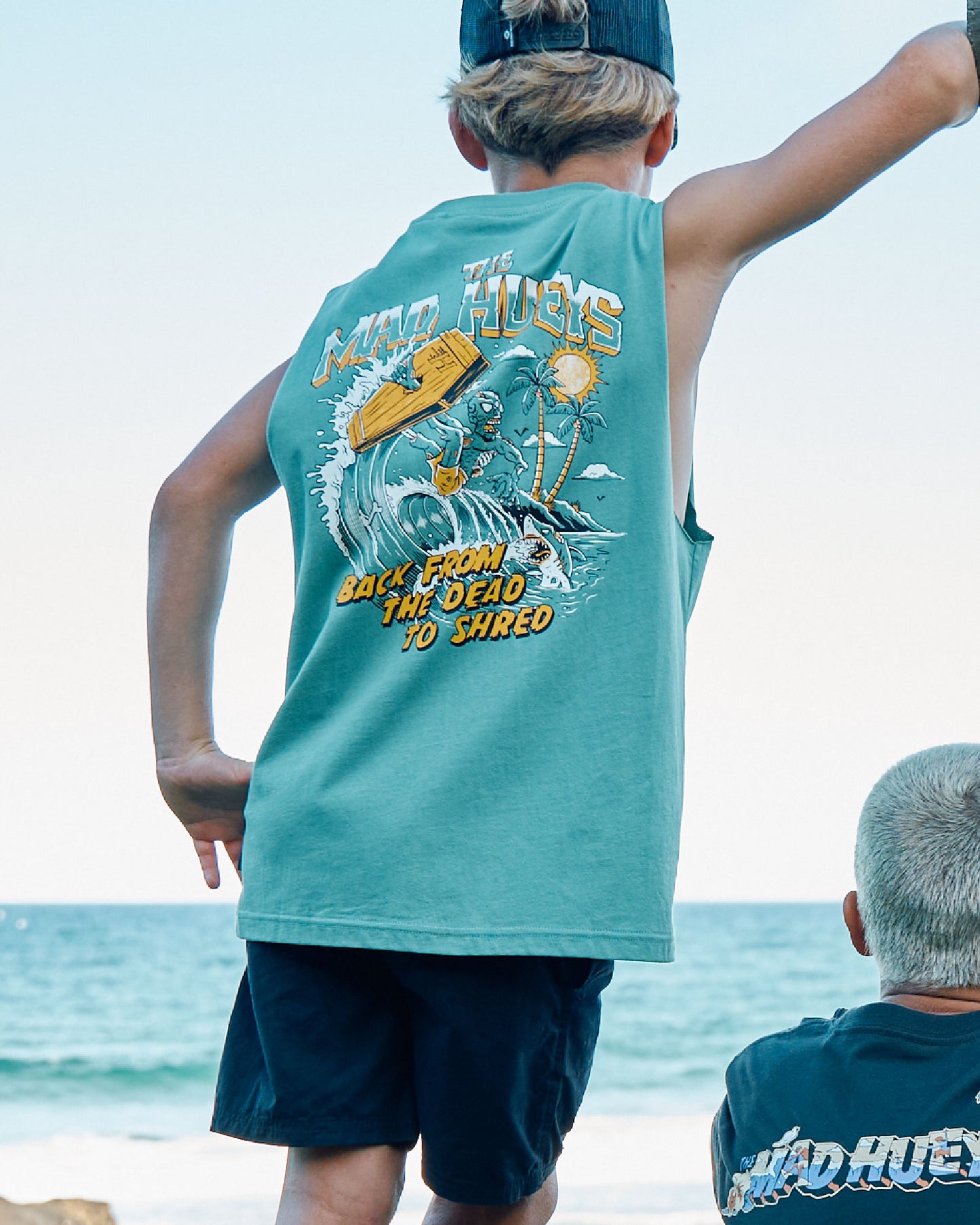Mad Hueys Shred Dead Muscle Tee Seafoam