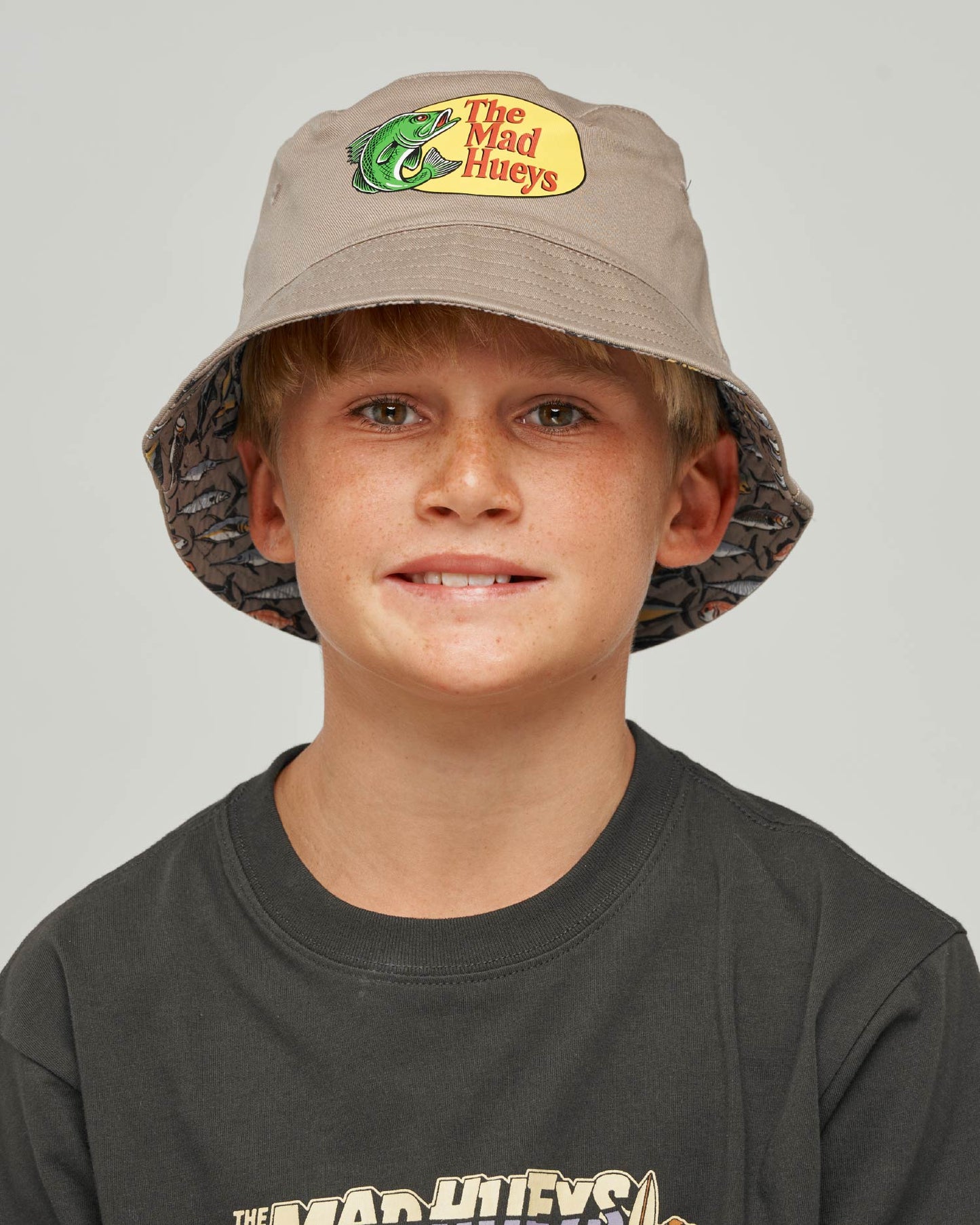 Mad Hueys Pro Hueys Reversible Bucket Hat Taupe