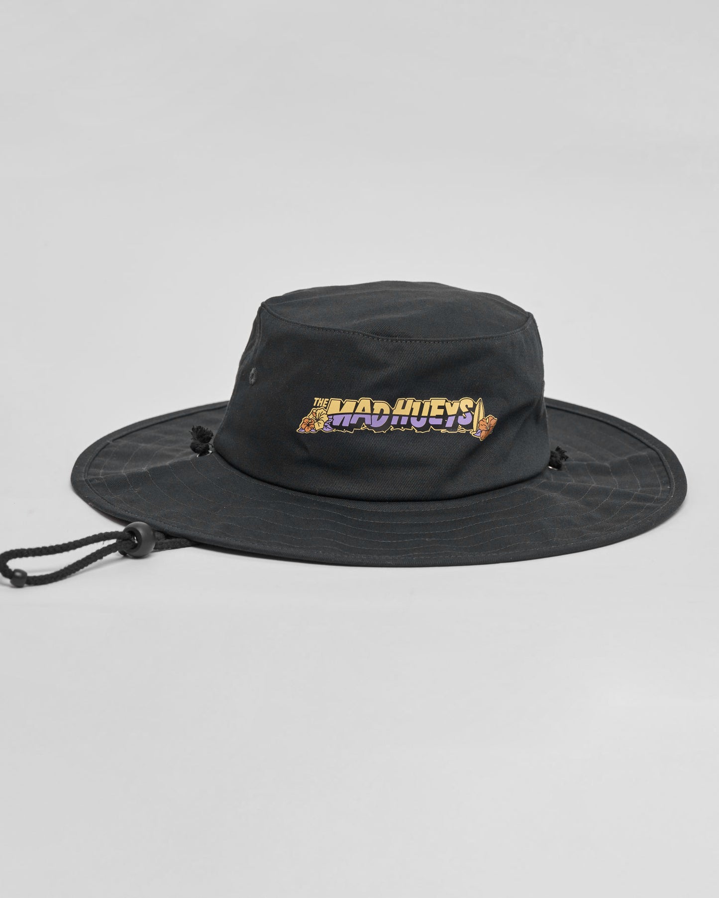 Mad Hueys Surfing Hueys Wide Brim Hat Vintage Black