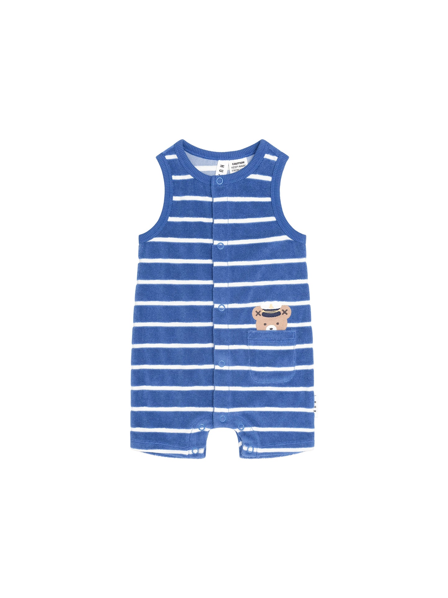 Huxbaby Nautical Peekaboo Hux Rowelling Romper Cobalt | White