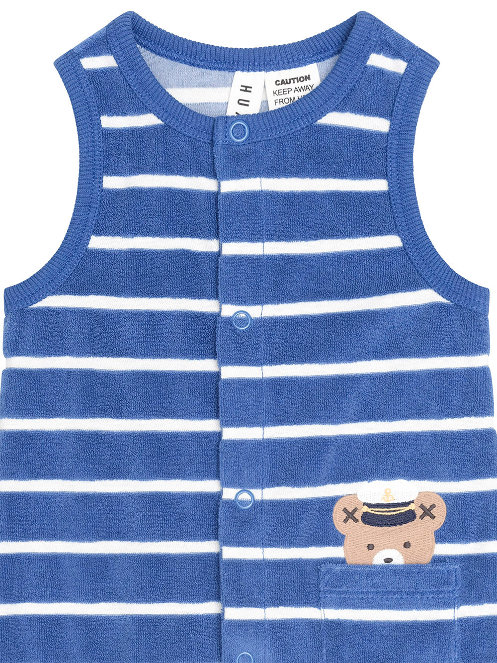 Huxbaby Nautical Peekaboo Hux Rowelling Romper Cobalt | White
