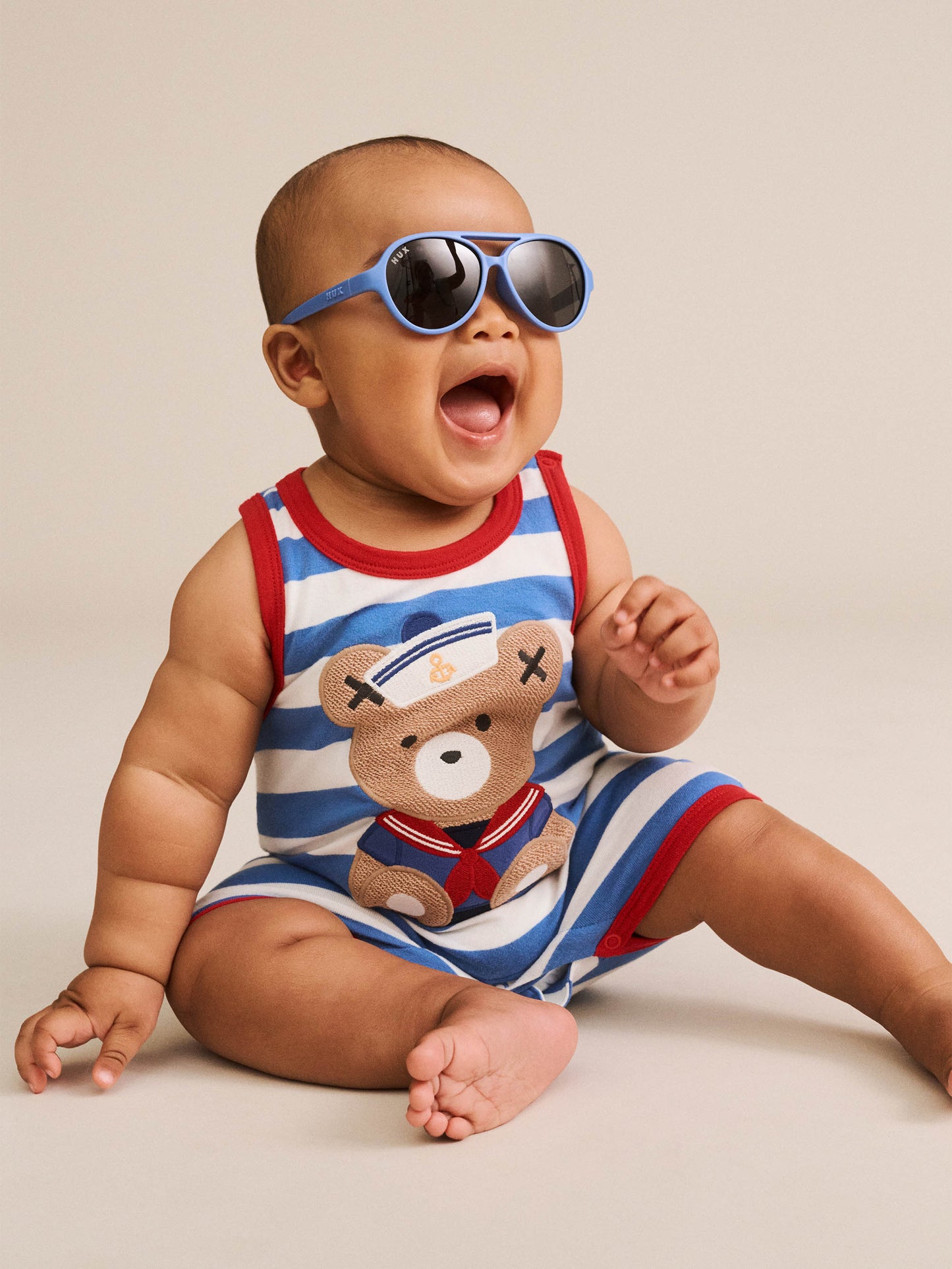 Huxbaby Nautical Stripe Sitting Hux Romper