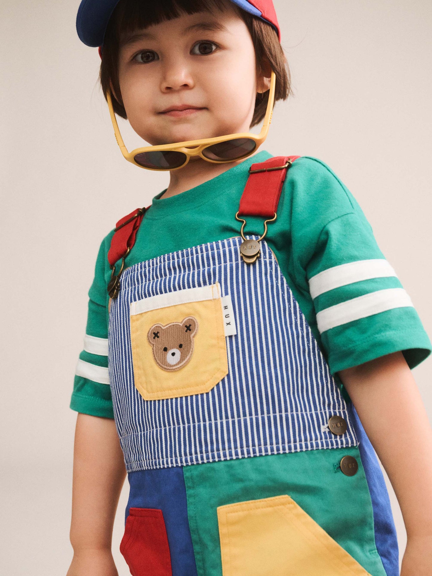 Huxbaby Colour Block Pocket Shortall | Overall