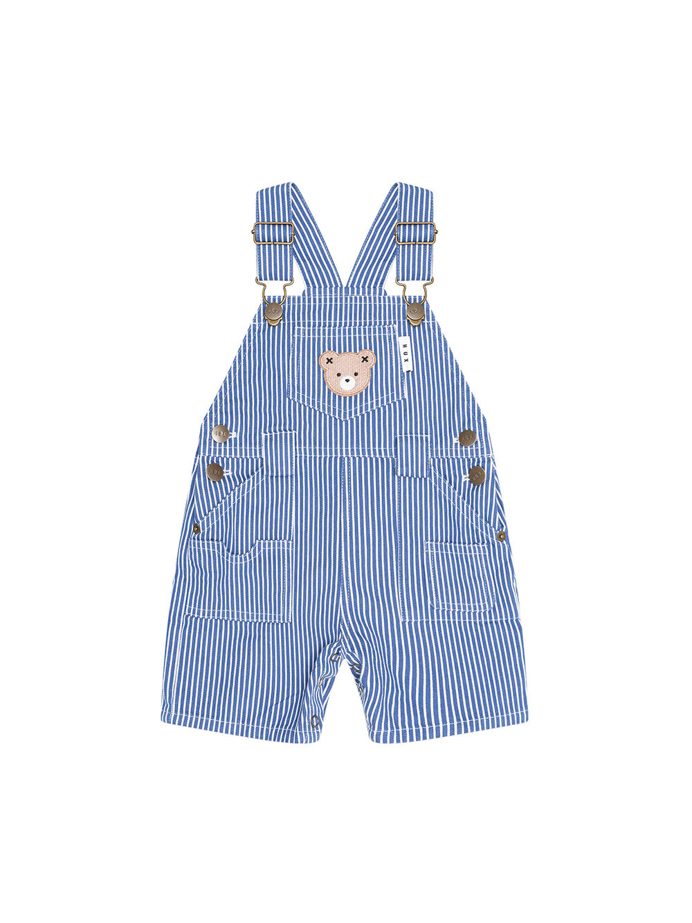 Huxbaby Cobalt Stripe Carpenter Shortall | Overall