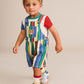 Huxbaby Variegated Stripe Shortall | Overall