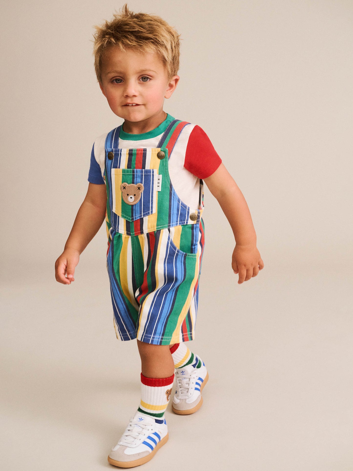 Huxbaby Variegated Stripe Shortall | Overall