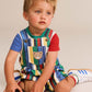 Huxbaby Variegated Stripe Shortall | Overall