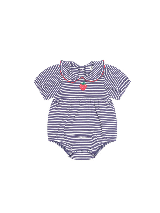 Huxbaby Ink Stripe Rib Collar Romper