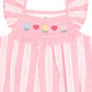 Huxbaby Floral Embroidery Stripe Playsuit Vintage Pink | Almond Milk