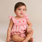Huxbaby Floral Embroidery Stripe Playsuit Vintage Pink | Almond Milk