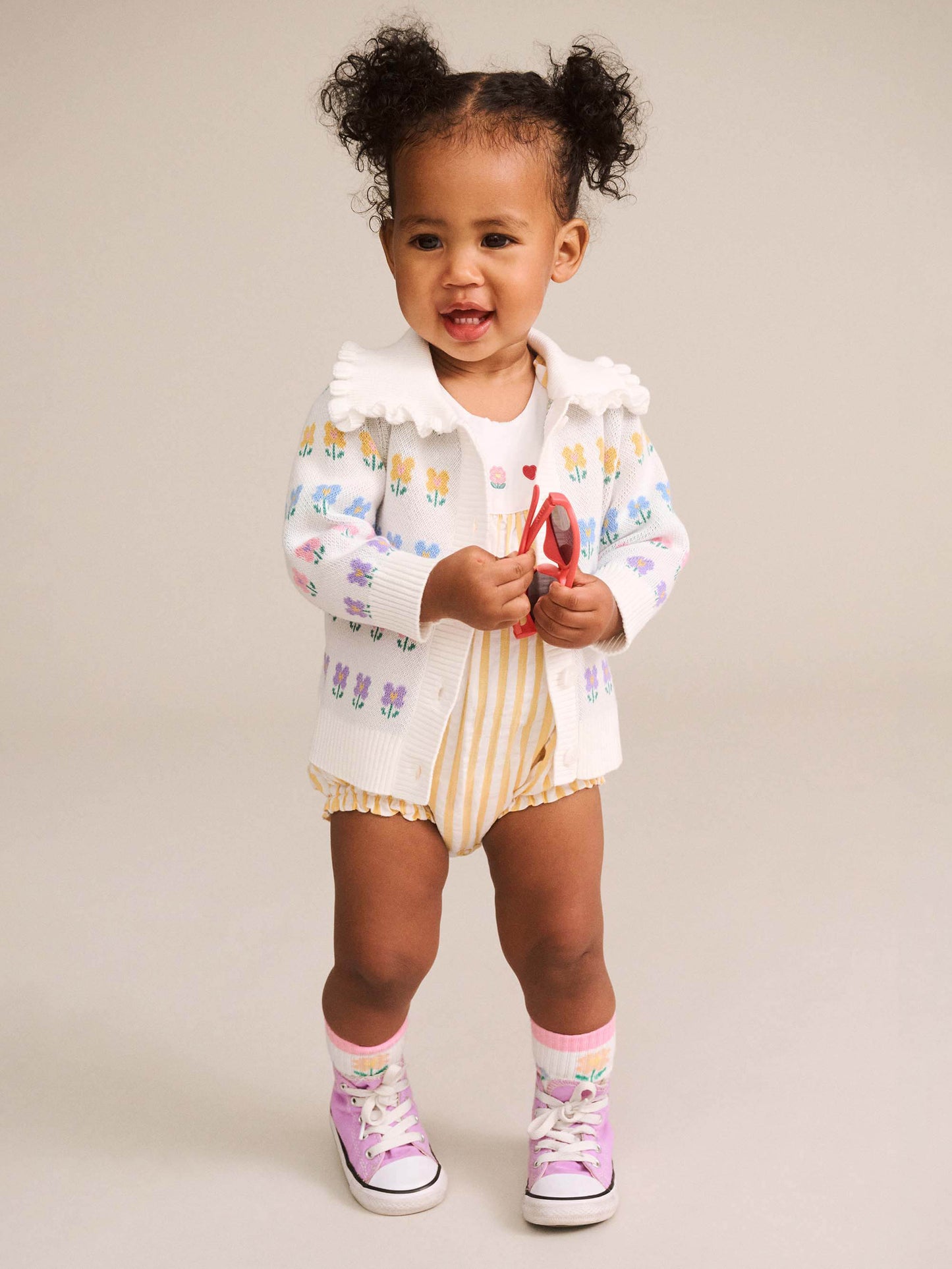 Huxbaby Flower Field Stripe Playsuit