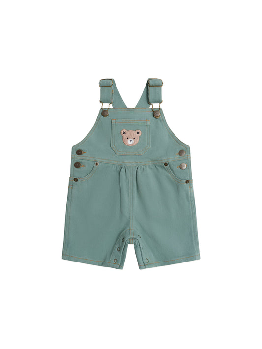 Huxbaby Denim Short Overall Green