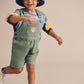 Huxbaby Denim Short Overall Green