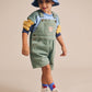 Huxbaby Denim Short Overall Green