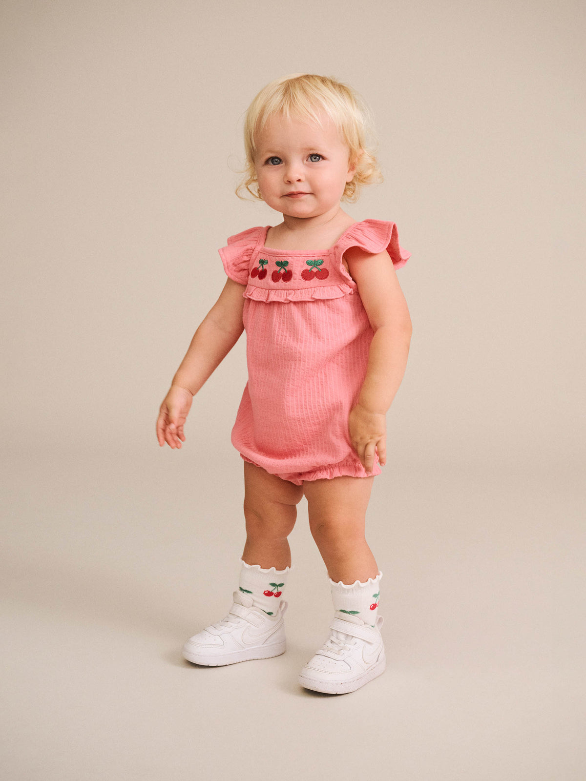Huxbaby Cherry Embroidery Playsuit