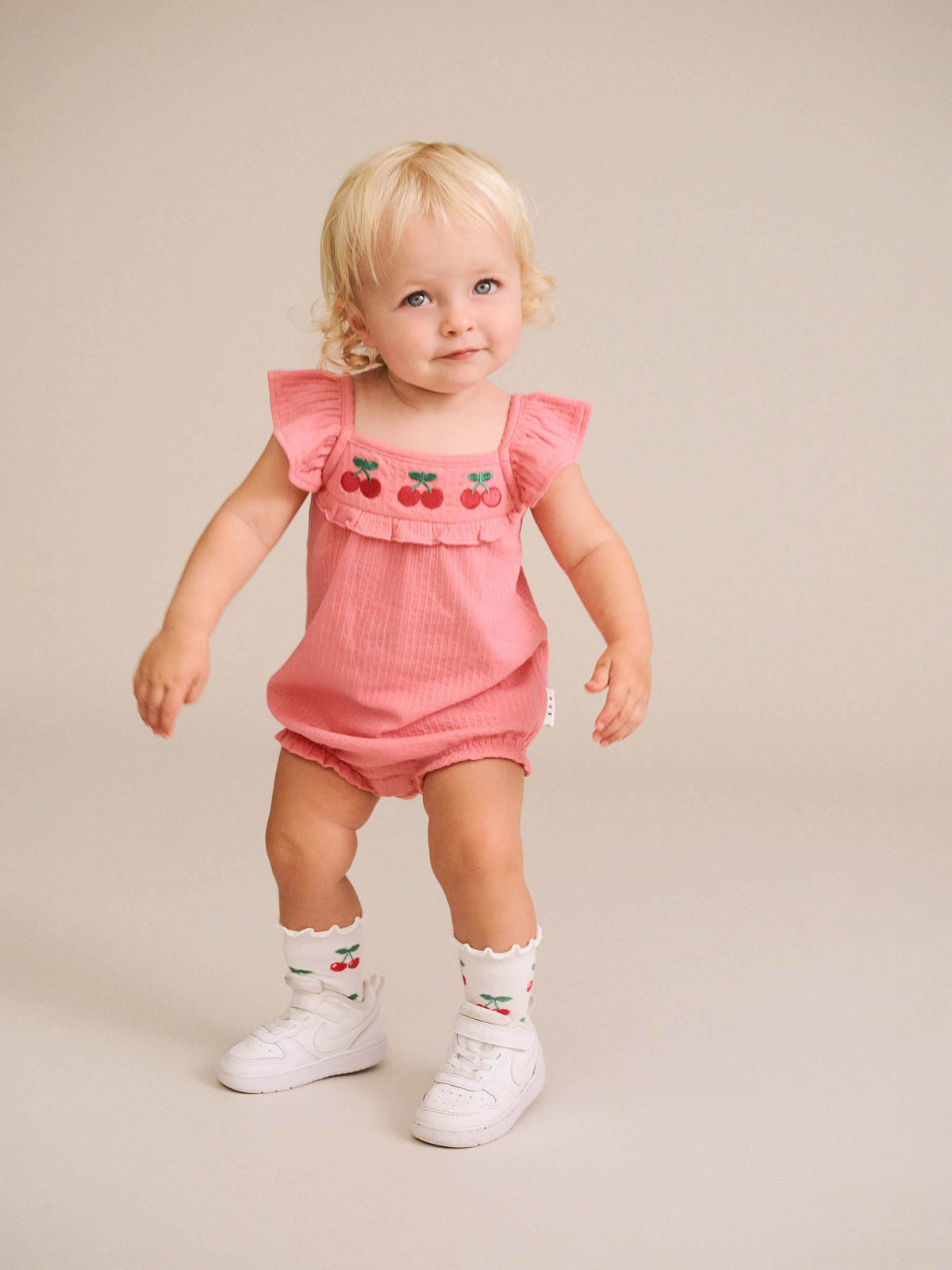 Huxbaby Cherry Embroidery Playsuit
