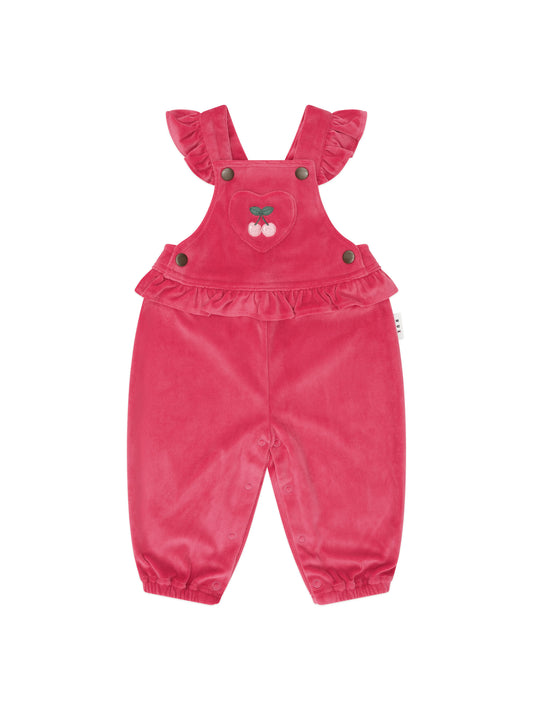 Huxbaby Very Cherry Velour Frill Overall