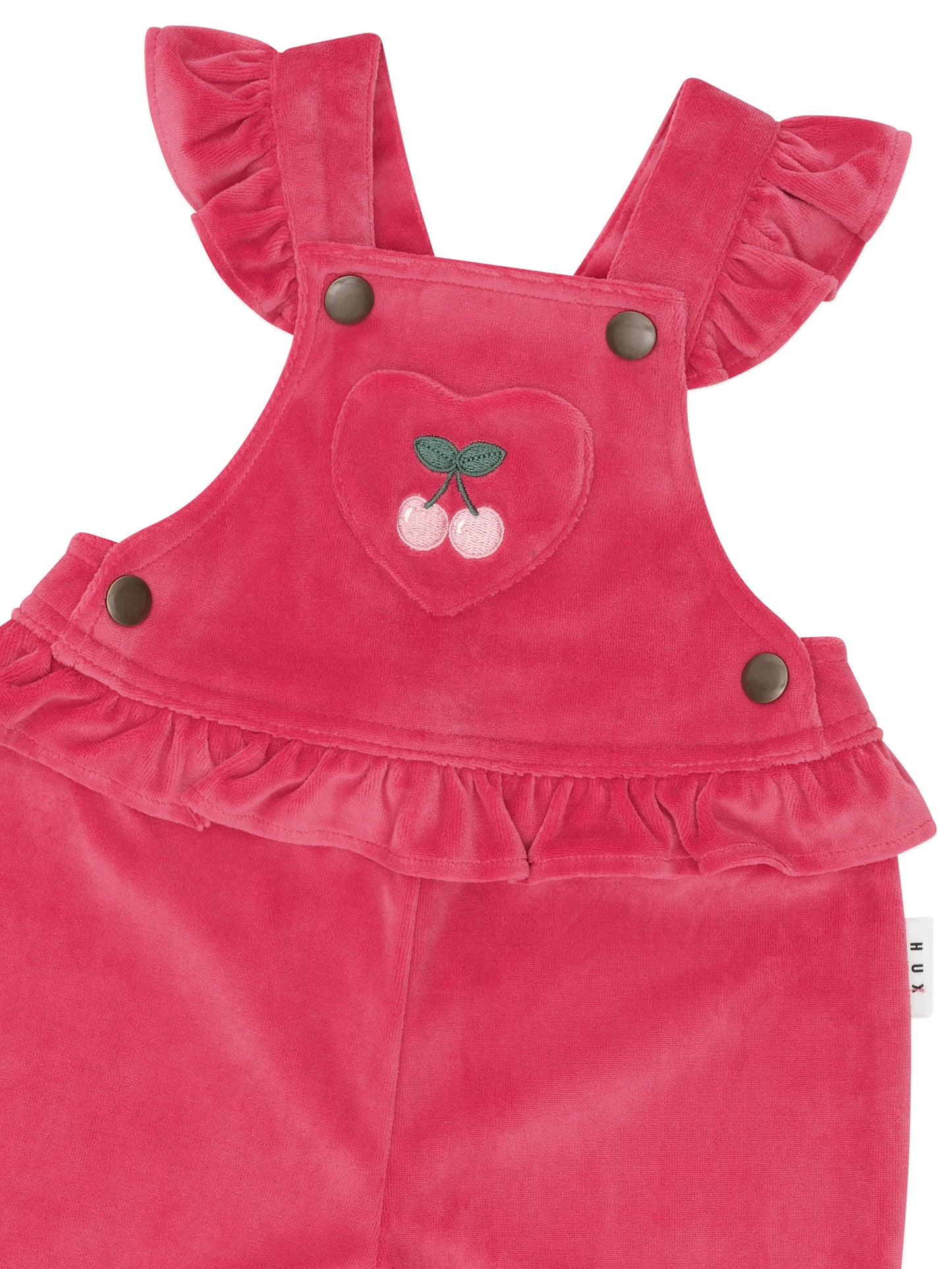 Huxbaby Very Cherry Velour Frill Overall