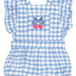 Huxbaby Dusty Blue Gingham Bow Playsuit